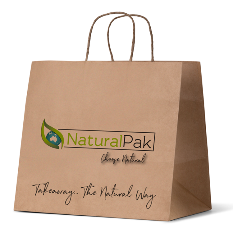 Picture of NaturalPak Brand - Brown Kraft Paper Takeaway Bags