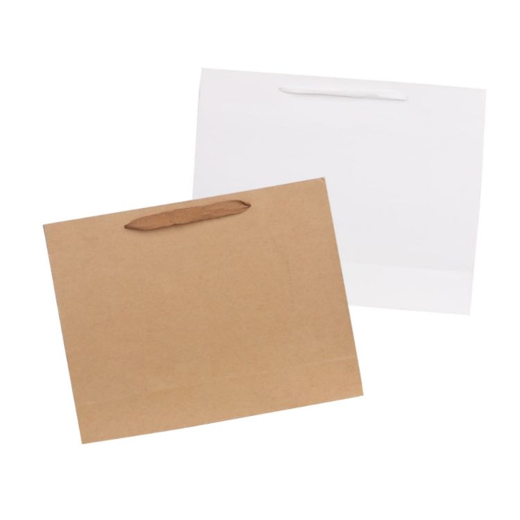 Picture of Large Crosswise Paper Bag with Fabric Flat Handle(320 x 250 x 110mm)