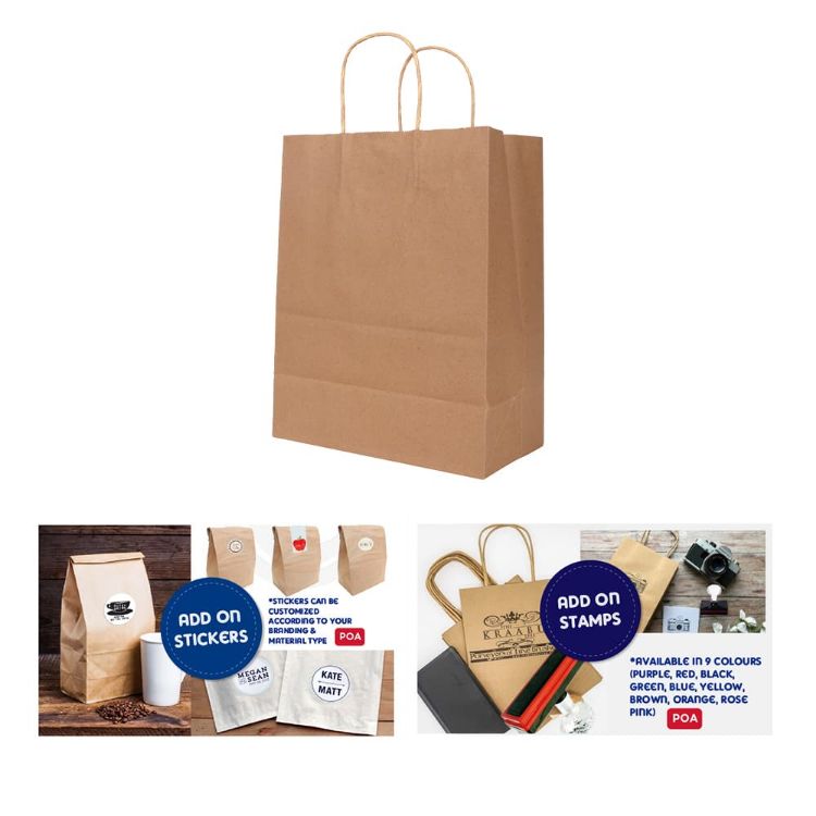 Picture of Twisted Handle Kraft Paper Bag(260x330x120mm)