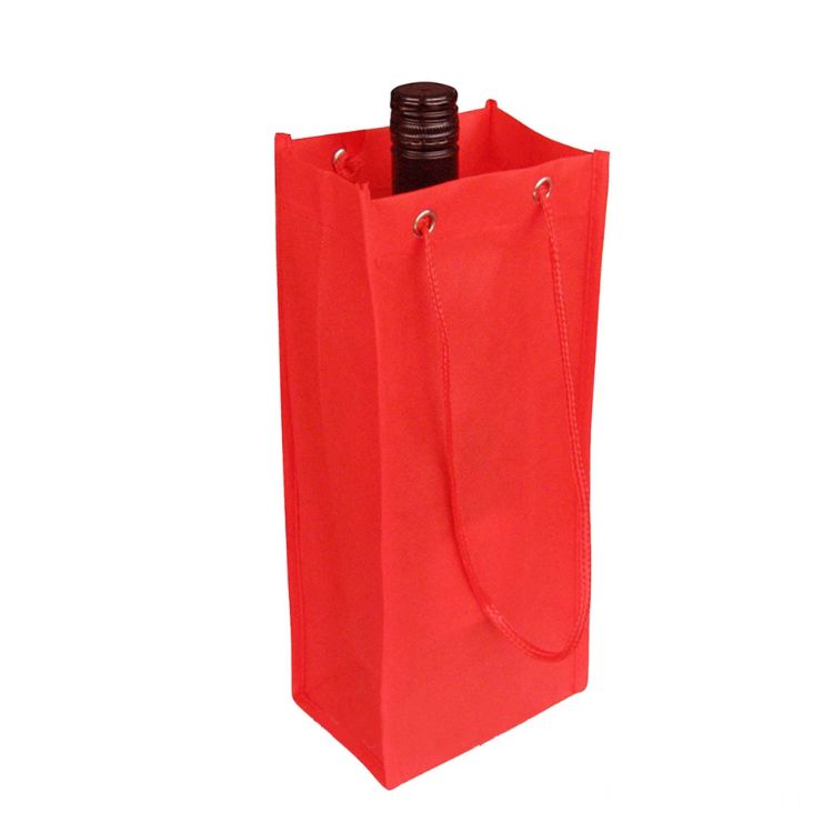 Picture of Non Woven Single Bottle Bag with Rope Handle