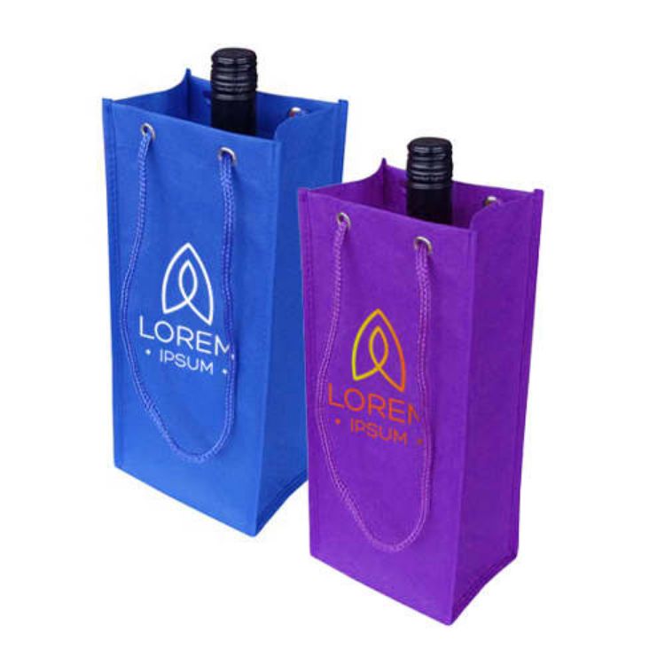 Picture of Non Woven Single Bottle Bag with Rope Handle