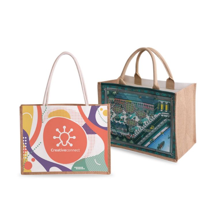 Picture of Canvas and Jute Tote Bag