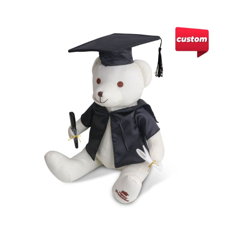 Picture of Graduation Signature Calico Bear with Pen