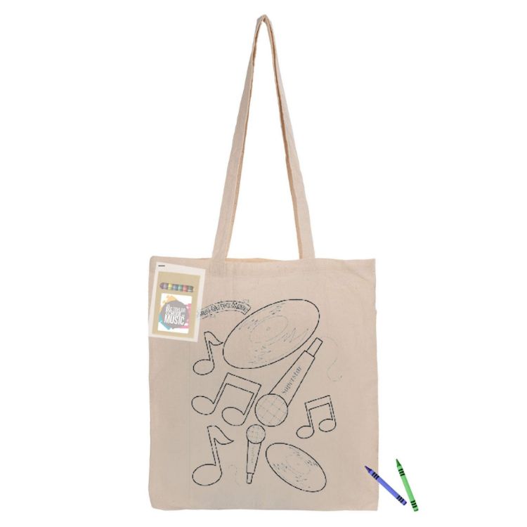 Picture of Colouring Long Handle Calico Shopper