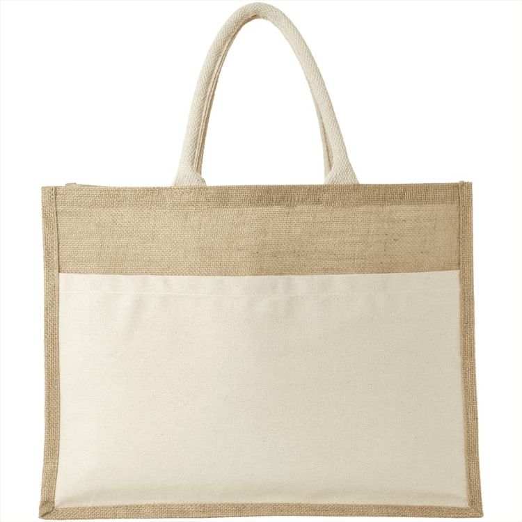 Picture of Mumbay Cotton Pocket Jute Tote Bag 19L