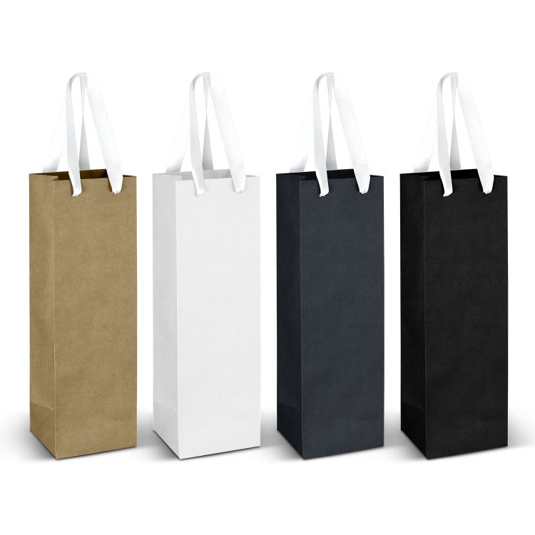 Picture of Wine Ribbon Handle Paper Bag